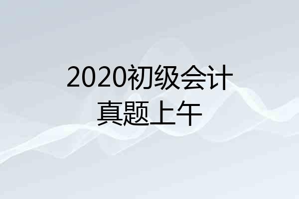 2020初级会计真题上午