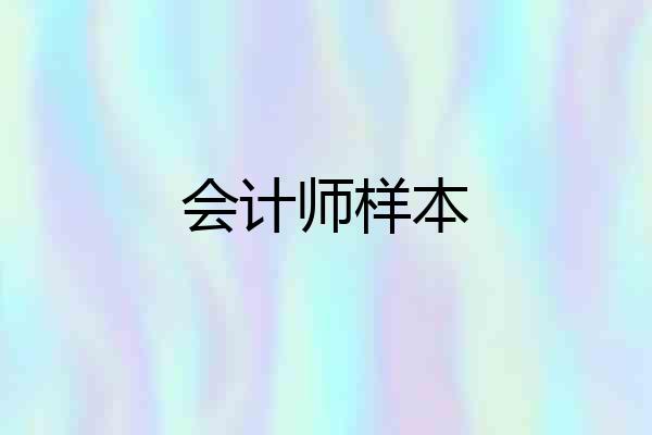 会计师样本