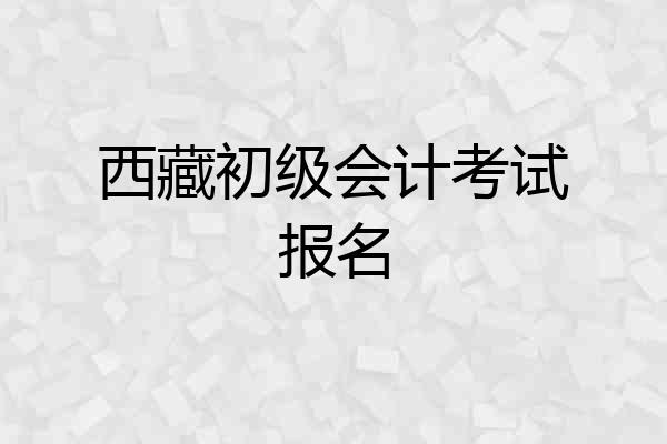 西藏初级会计考试报名