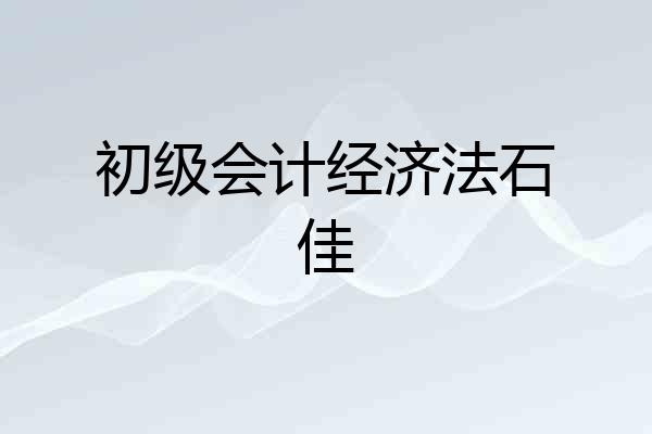 初级会计经济法石佳