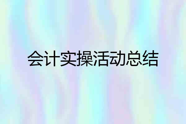 会计实操活动总结