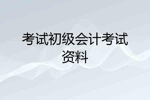 考试初级会计考试资料