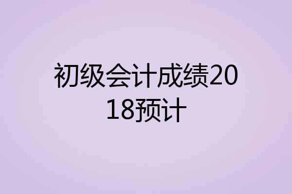 初级会计成绩2018预计