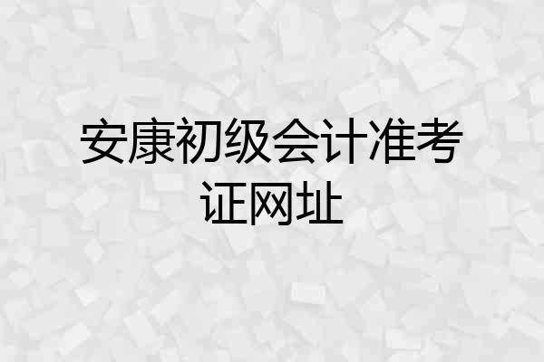 安康初级会计准考证网址