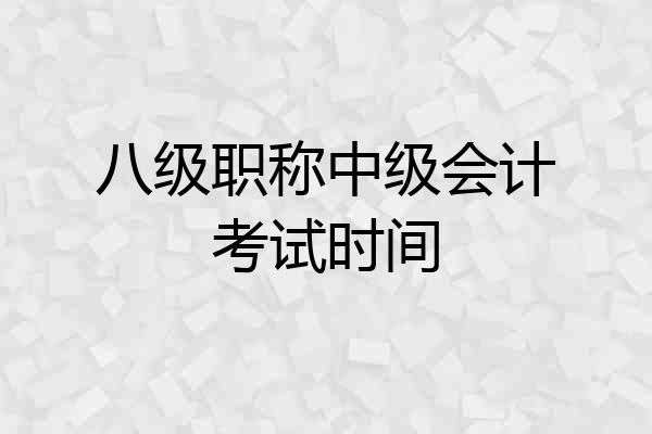 八级职称中级会计考试时间
