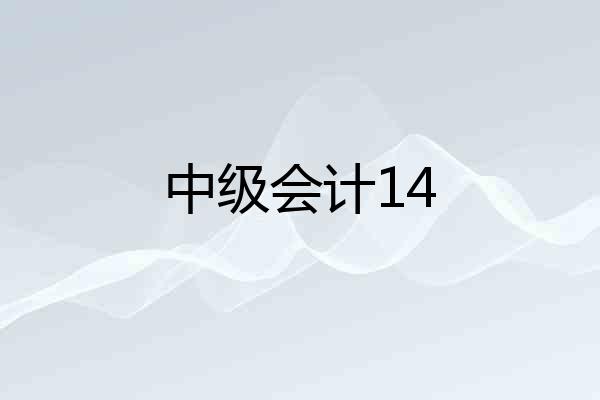 中级会计14