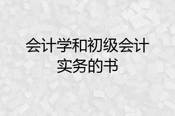 会计学和初级会计实务的书