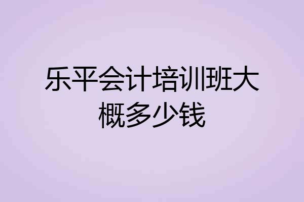 乐平会计培训班大概多少钱