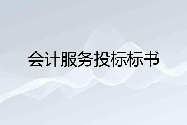 会计服务投标标书