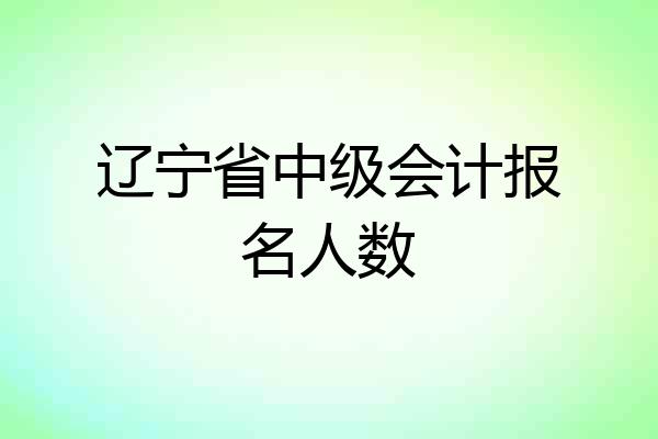 辽宁省中级会计报名人数