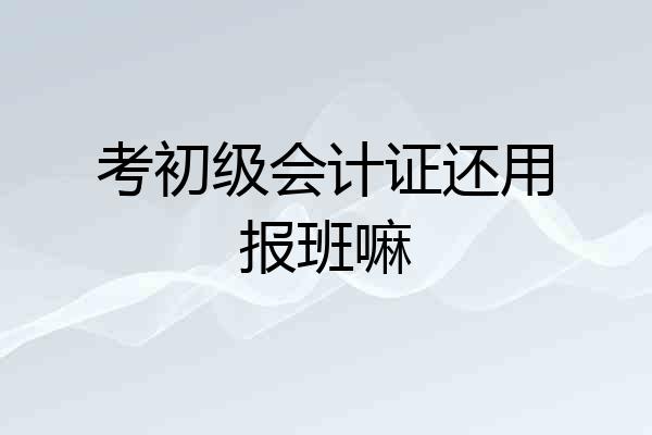 考初级会计证还用报班嘛