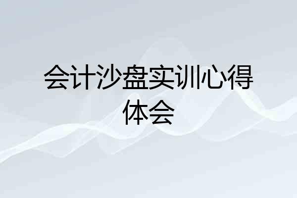 会计沙盘实训心得体会