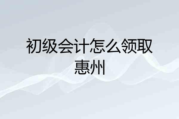 初级会计怎么领取惠州