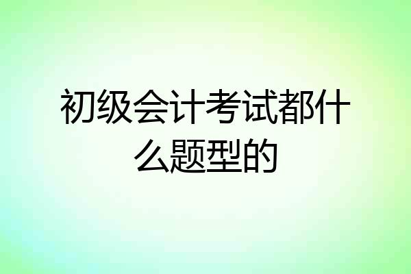 初级会计考试都什么题型的