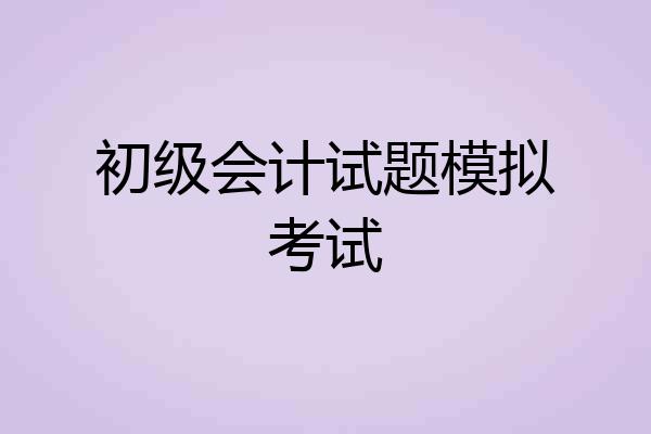 初级会计试题模拟考试