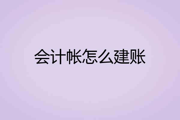 会计帐怎么建账