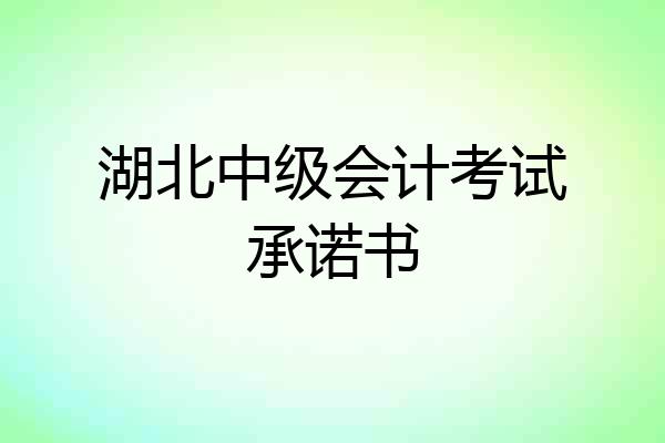 湖北中级会计考试承诺书