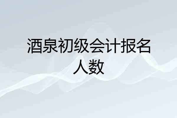 酒泉初级会计报名人数