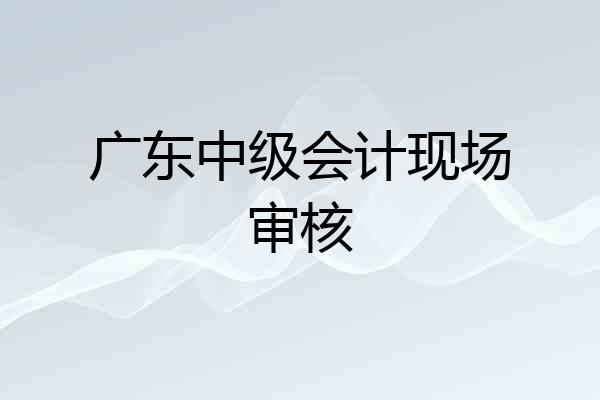 广东中级会计现场审核