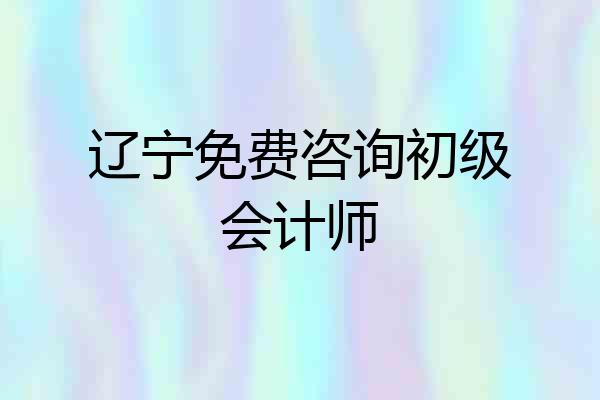 辽宁免费咨询初级会计师