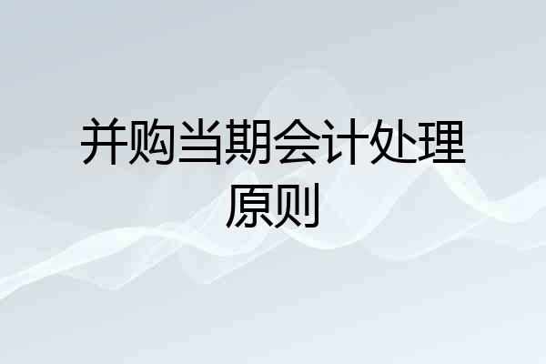 并购当期会计处理原则