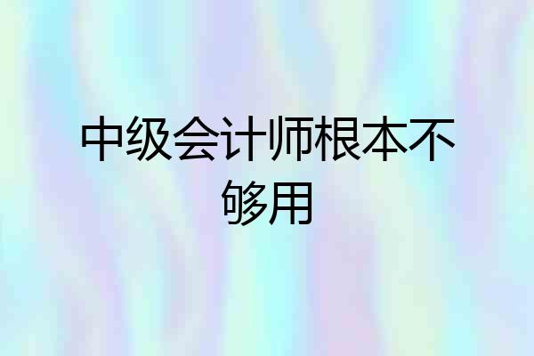 中级会计师根本不够用