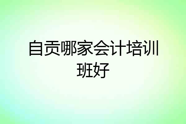 自贡哪家会计培训班好