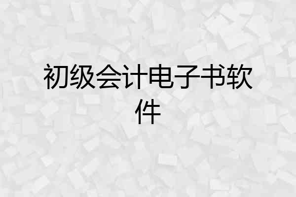 初级会计电子书软件