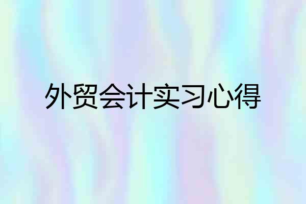 外贸会计实习心得
