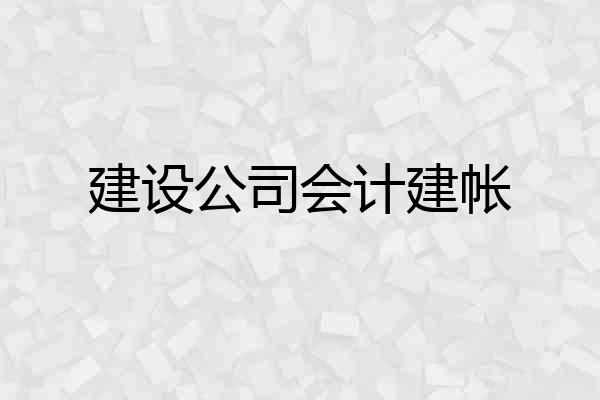 建设公司会计建帐