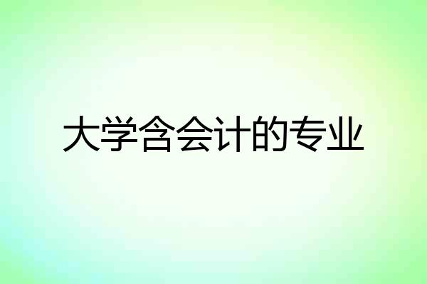 大学含会计的专业