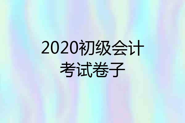 2020初级会计考试卷子