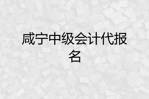 咸宁中级会计代报名