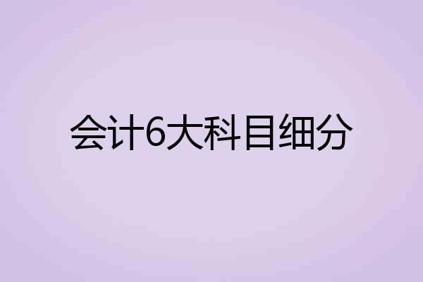会计6大科目细分