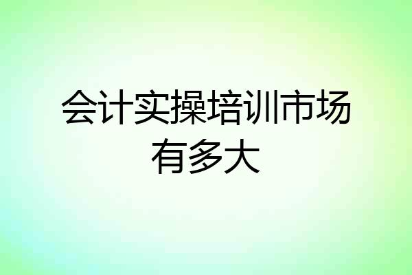 会计实操培训市场有多大