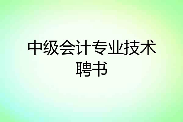 中级会计专业技术聘书