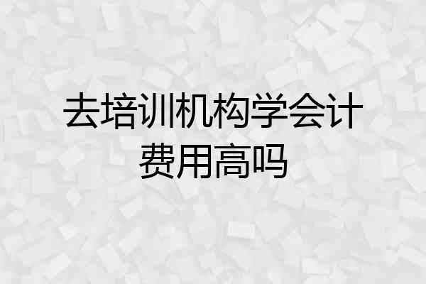 去培训机构学会计费用高吗