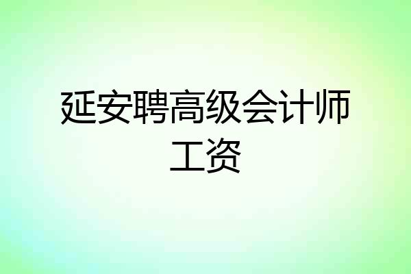 延安聘高级会计师工资