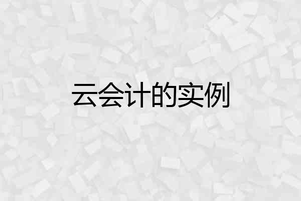 云会计的实例