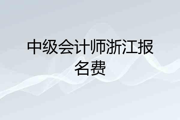 中级会计师浙江报名费