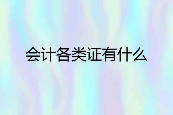 会计各类证有什么