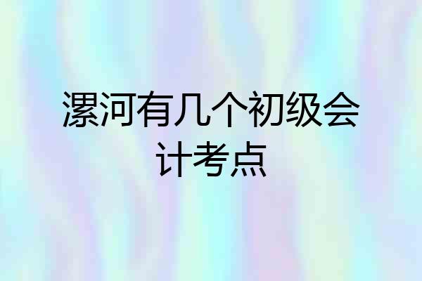 漯河有几个初级会计考点