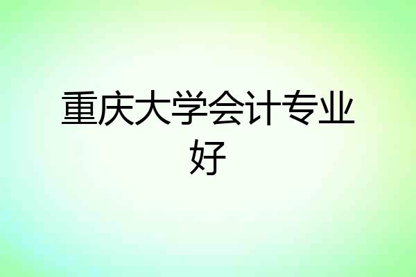重庆大学会计专业好