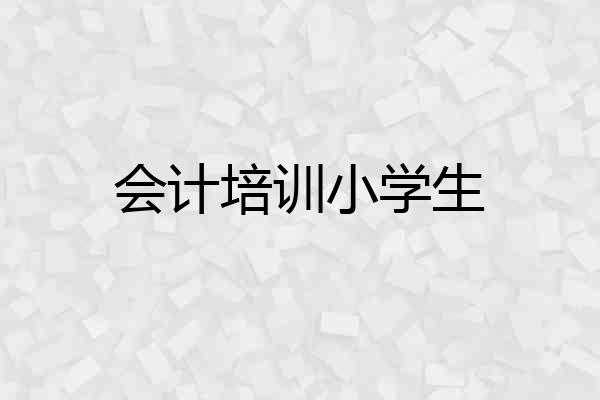 会计培训小学生