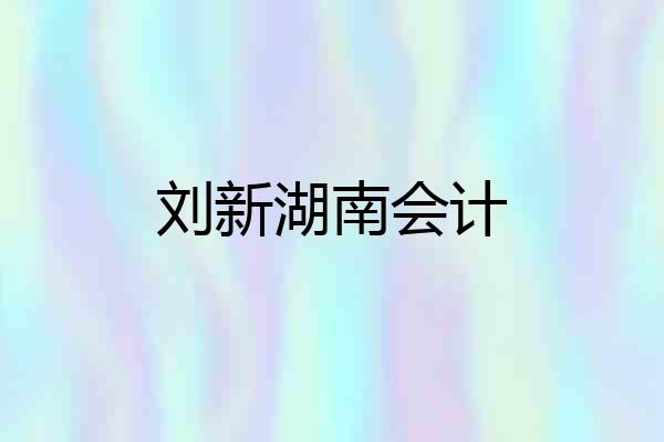 刘新湖南会计