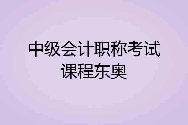 中级会计职称考试课程东奥