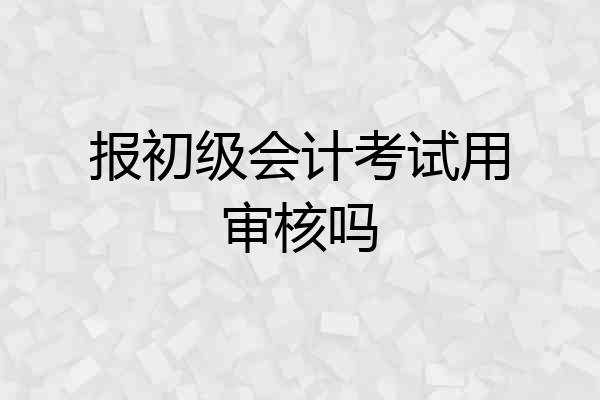 报初级会计考试用审核吗