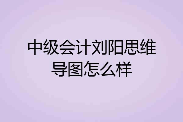 中级会计刘阳思维导图怎么样
