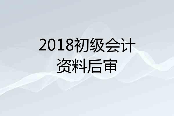 2018初级会计资料后审