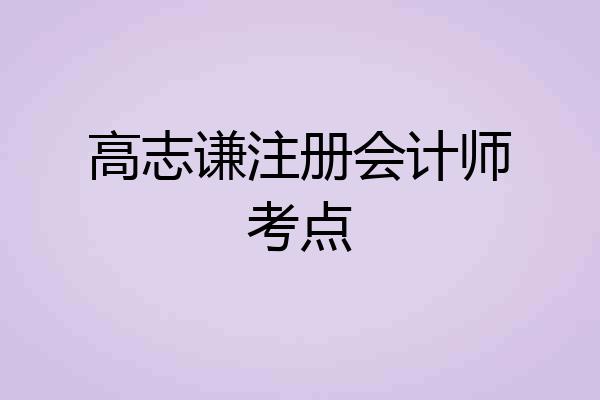 高志谦注册会计师考点